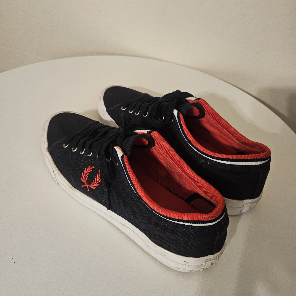 Fred Perry Black and Red Men's Sneakers